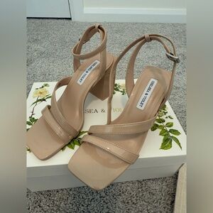 Chelsea & Violet Nude Strappy Heels size 5.5